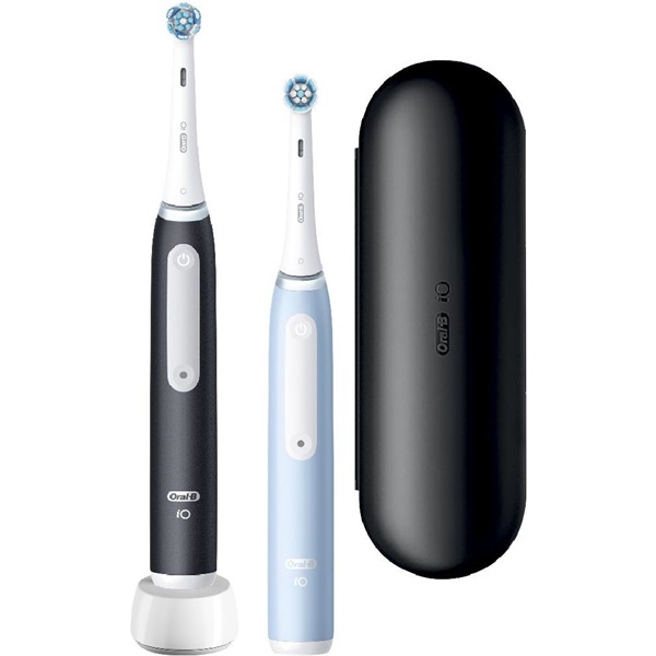 Oral-B iO3 Matt Black/Ice Blue Duo elektromos fogkefe Oral-B iO3 Matt Black/Ice Blue Duo elektromos fogkefe