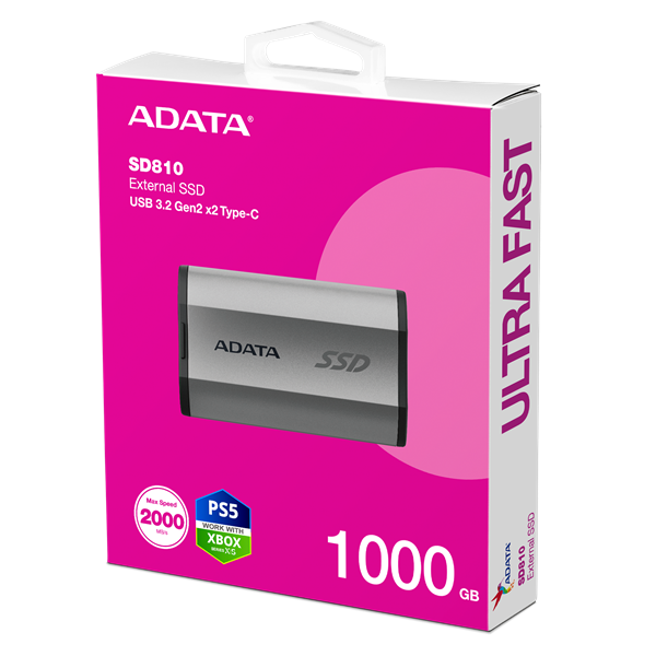 ADATA SD810  USB 3.2 1TB Külső SSD Szürke