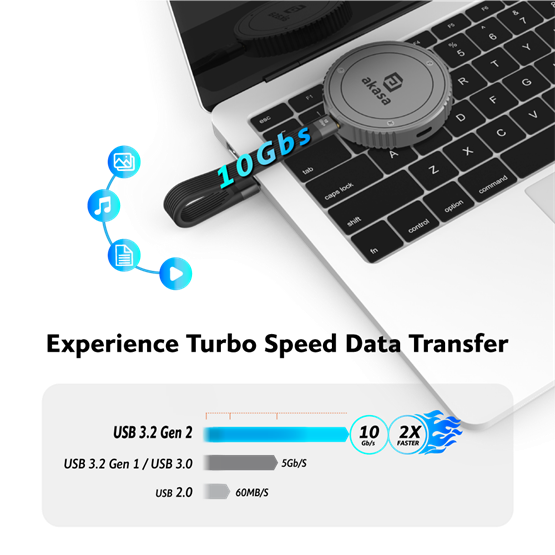 Akasa   AK-ENU3M2-08 m.2  NVMe SSD > USB-C Mágneses külső ház