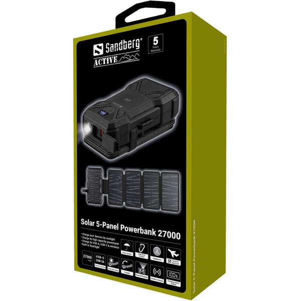 Sandberg  Solar 5-Panel 27000 Powerbank 