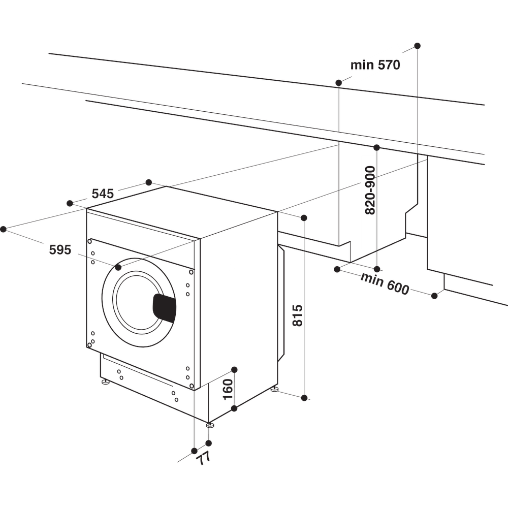 Whirlpool BI WMWG 91485 EU Beépíthető elöltöltős mosógép - 9 kg, 1400 ford./perc, B Energiaosztály, FreshCare+