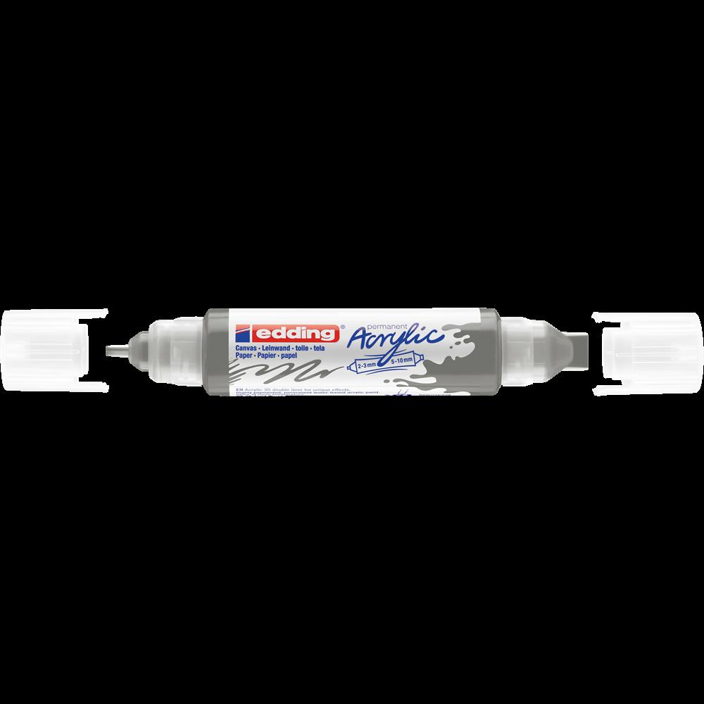 Edding Akril marker 2-3mm, és 5-10mm, 3D kétvégű  5400 antracit (7580247020)