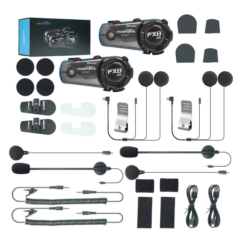 Fodsports FX8 Air motorkerékpár intercom két darabos csomag Fekete 