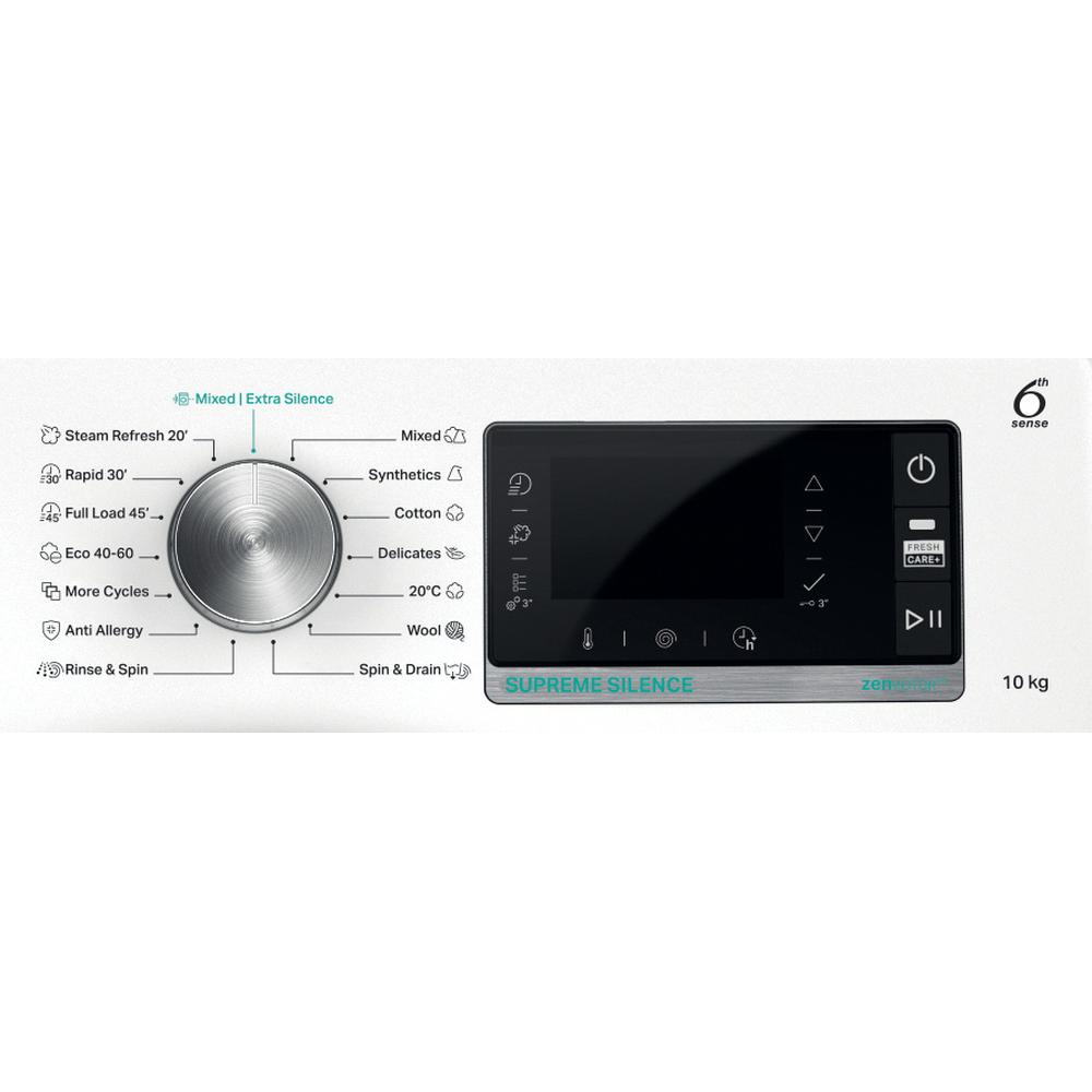 Whirlpool W6 W045WB EE Elöltöltős mosógép – 10 kg, 1400 ford./perc, B Energiaosztály, 6. Érzék technológia, Steam Hygiene, FreshCare+, Steam Refresh