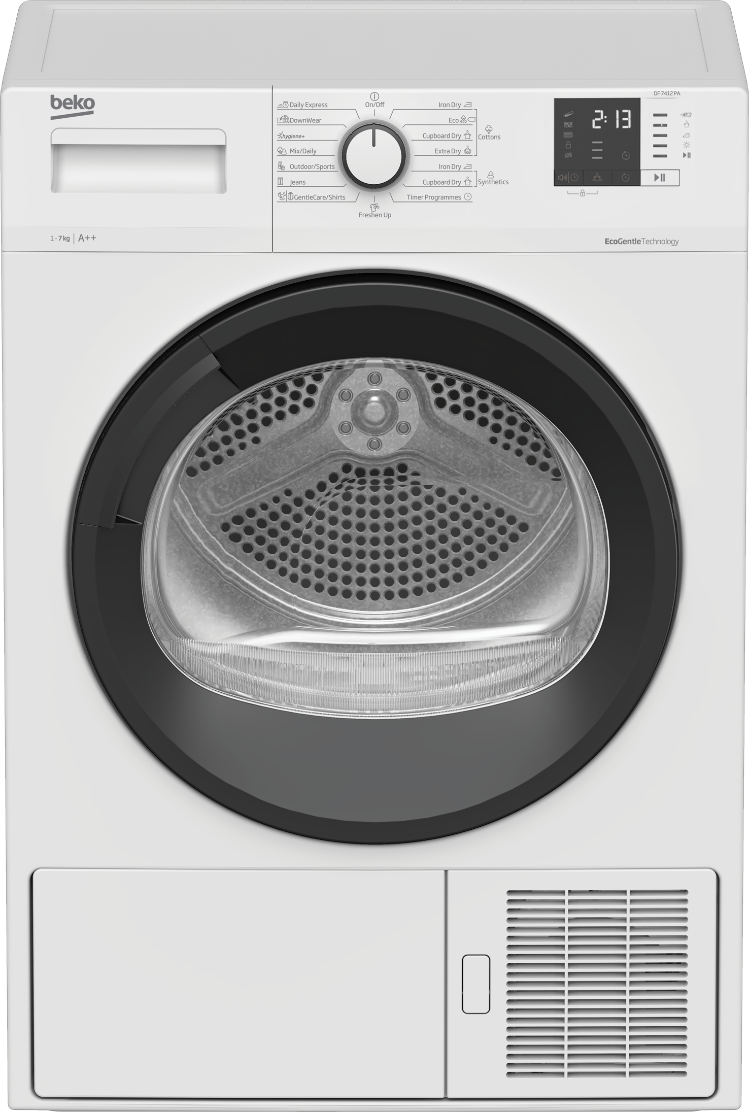 Beko DF7412PA Hőszivattyús szárítógép – 7 Kg, B Energiaosztály, Iron Dry, Extra Dry, Xpress Super Short Beko DF7412PA Hőszivattyús szárítógép – 7 Kg, B Energiaosztály, Iron Dry, Extra Dry, Xpress Super Short