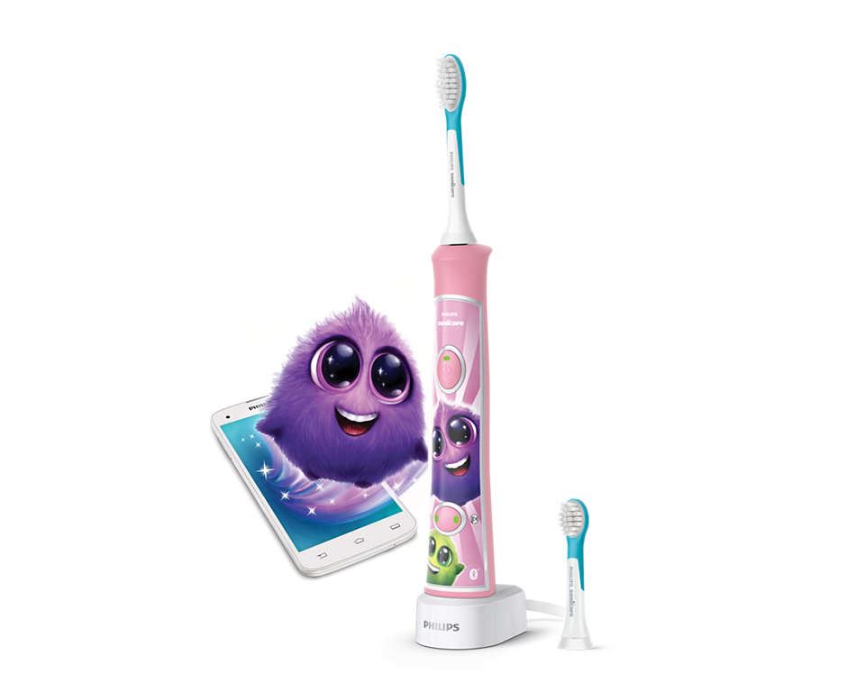 Philips HX6352/42 Sonicare for Kids szónikus elektromos fogkefe interaktív applikációval rózsaszín Philips HX6352/42 Sonicare for Kids szónikus elektromos fogkefe interaktív applikációval rózsaszín