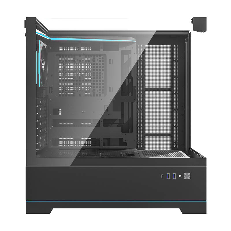 Darkflash DY450 PRO számítógépház + 1 ventilátor Fekete 