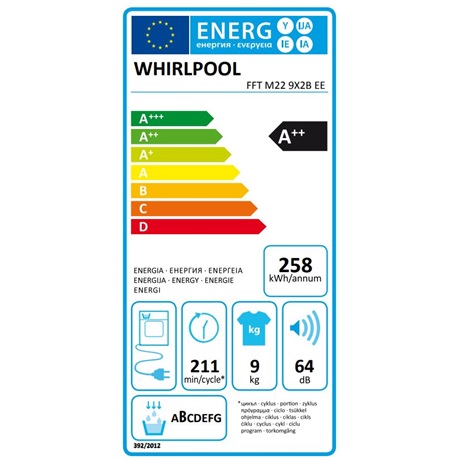 Whirlpool FFT M22 9X2B EE SZÁRÍTÓGÉP HŐSZIVATTYÚS