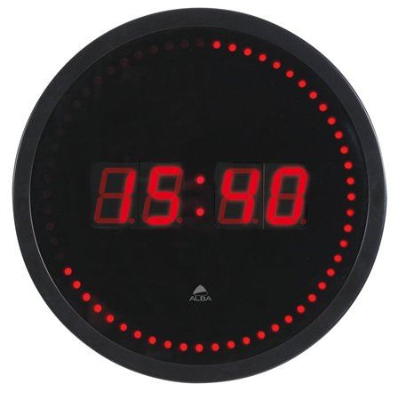 Alba "Horled" LED kijelzős falióra fekete színű (BAOLEDF)