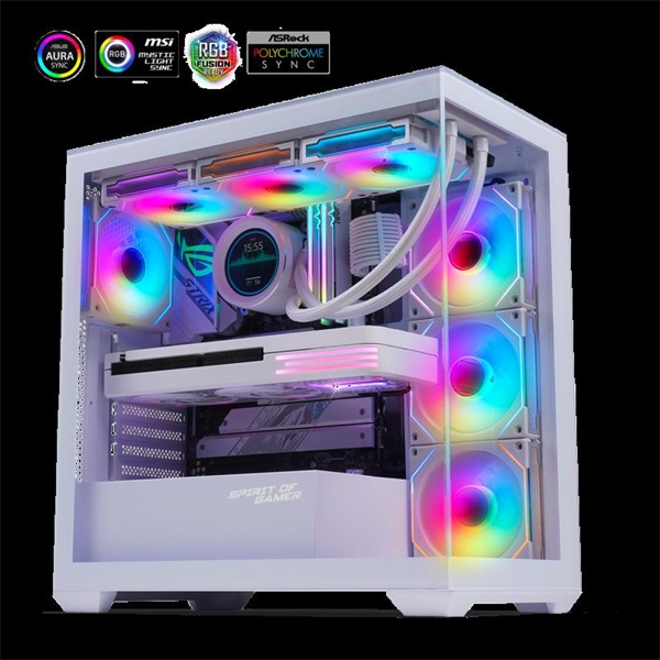 Spirit of Gamer SPARK Arctic Fehér  ablakos  9x12cm ventilátor  ATX Számítógépház 