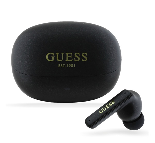 CG MOBILE GUESS CAPSULE bluetooth fülhallgató SZTEREO (v5.3, TWS, mikrofon, aktív zajszűrő, IPX6 + töltőtok) FEKETE (GUTWST88MCTGK)