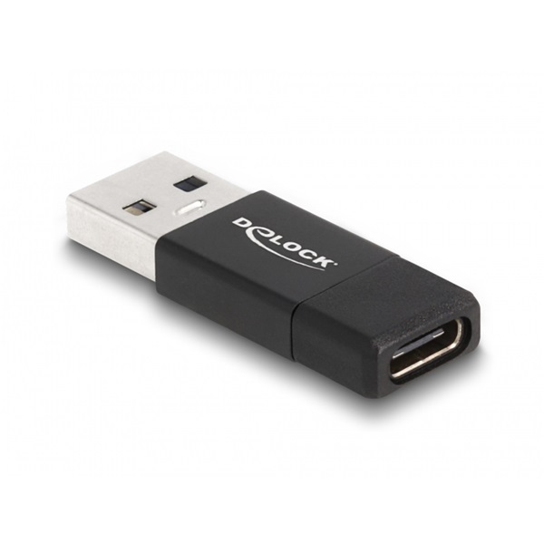 Delock 60001 USB-A 3.2 Gen2 apa - USB-C anya fekete adapter Delock 60001 USB-A 3.2 Gen2 apa - USB-C anya fekete adapter
