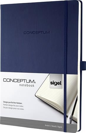 Sigel CO647 "Conceptum" jegyzetfüzet A4, vonalas, éjkék (SICO647)