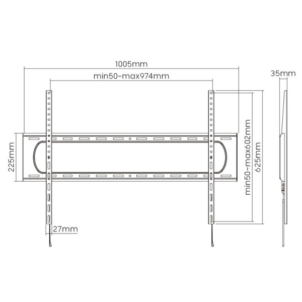 Equip TV Fali konzol - 650338 (60"-120", Max.: 120kg, fekete)