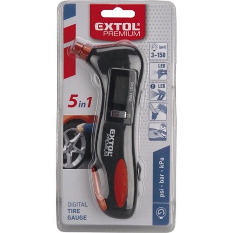 Extol Premium 8863050 NYOMÁSMÉRŐ, FEHÉR FÉNY, VÖRÖS FÉNY, ÜVEGTÖRŐ, BIZTONSÁGI ÖV ÁTVÁGÓ