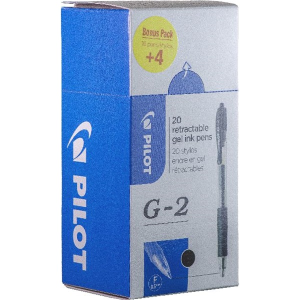 Pilot G-2 20 db/csomag fekete zseléstoll Pilot G-2 20 db/csomag fekete zseléstoll