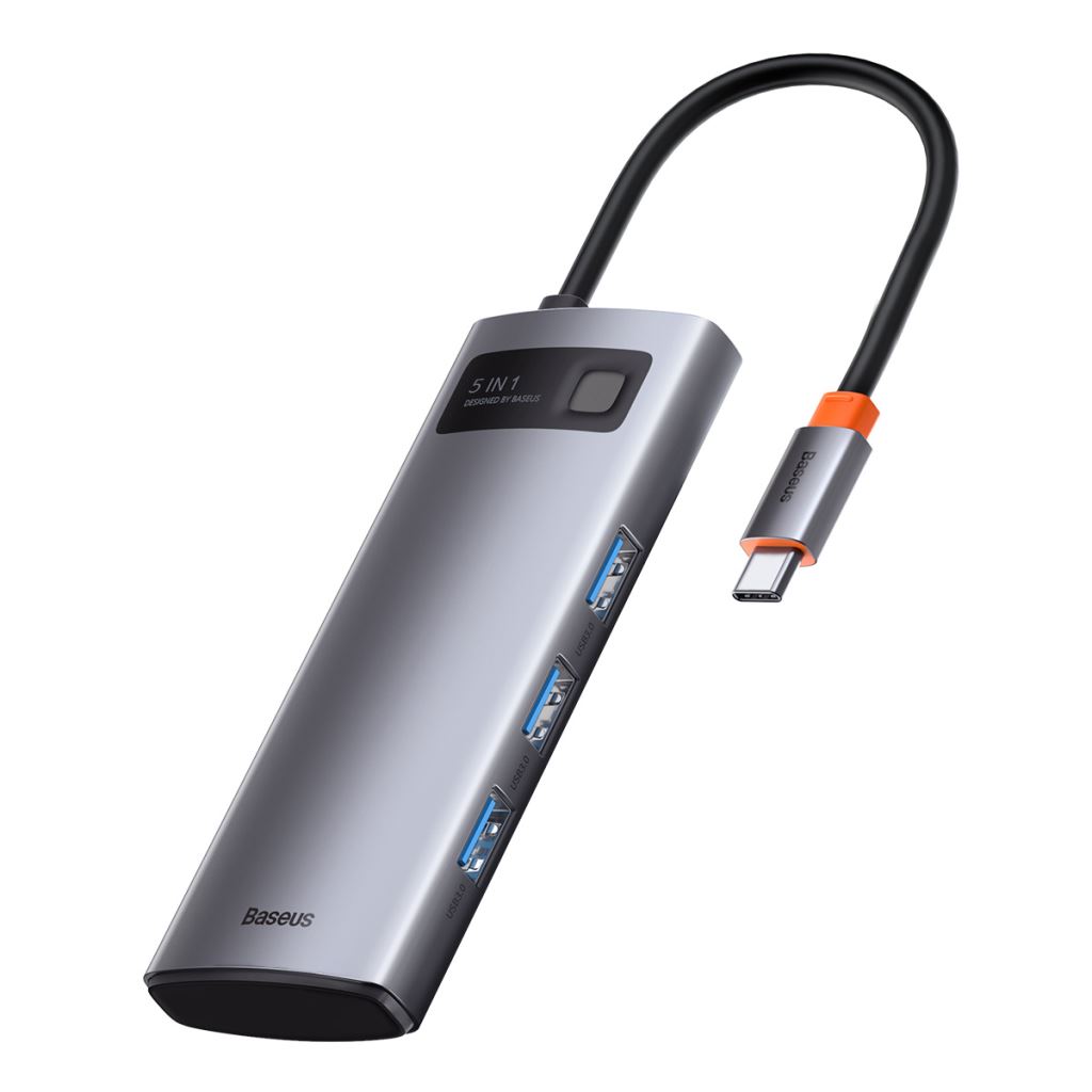 Baseus 5 az 1-ben adapter USB-C hub, 3x USB 3.0, HDMI, USB-C PD (WKWG020013) Baseus 5 az 1-ben adapter USB-C hub, 3x USB 3.0, HDMI, USB-C PD (WKWG020013)