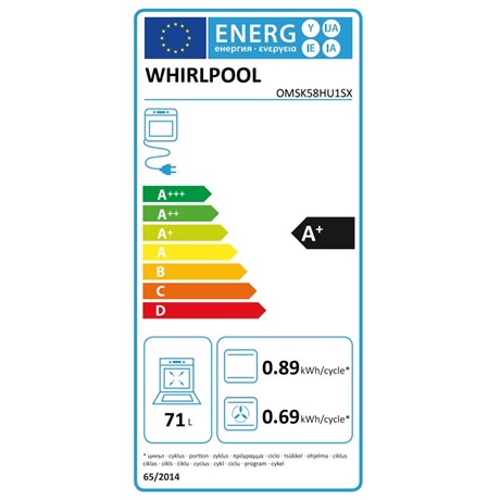 Whirlpool OMSK58HU1SX SÜTŐ ELEKTROMOS BEÉPÍTHETŐ GŐZ FUNKCIÓVAL