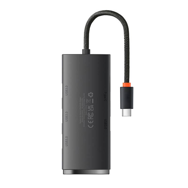 Baseus Lite Series Hub 4in1 adapter USB-C 4x USB 3.0 + USB-C, 25cm fekete (WKQX030301) Baseus Lite Series Hub 4in1 adapter USB-C 4x USB 3.0 + USB-C, 25cm fekete (WKQX030301)
