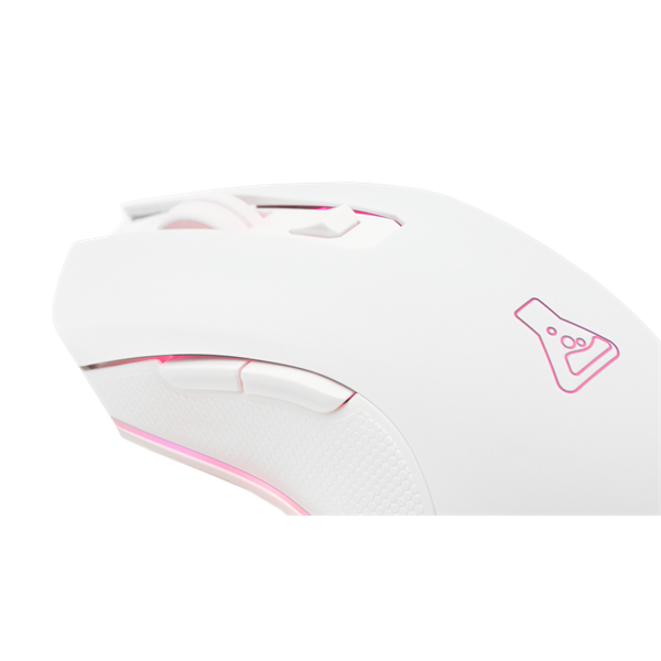 The G-Lab  KULT HELIUM WL W 3200 DPI RGB LED Vezeték nélküli Gamer Egér Fehér 