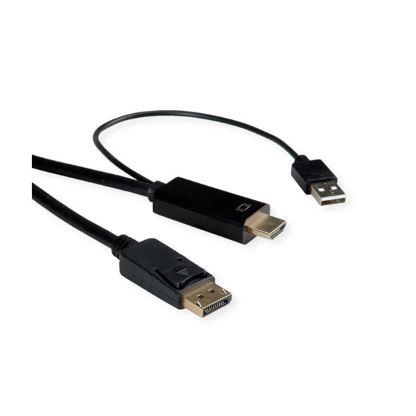 Roline Kábel HDMI - DisplayPort 1.2 4K@60Hz (HDMI forrás) M/M, 2m, fekete (11.04.5992-10) Roline Kábel HDMI - DisplayPort 1.2 4K@60Hz (HDMI forrás) M/M, 2m, fekete (11.04.5992-10)