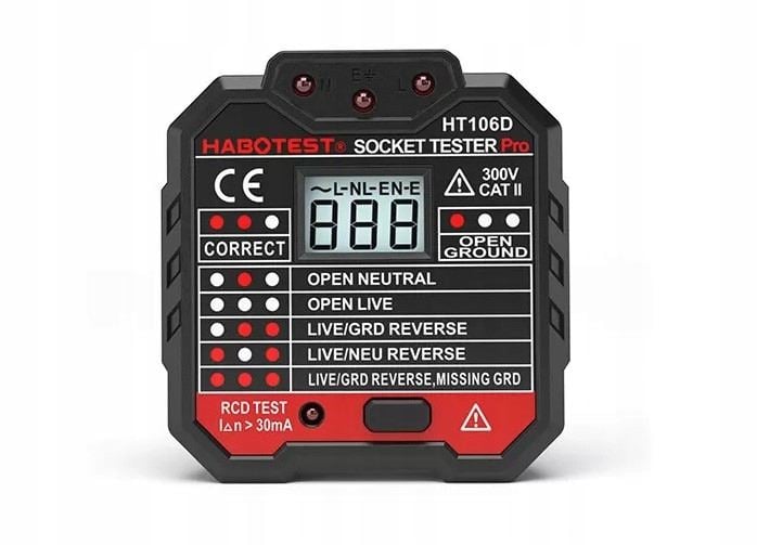 Habotest HT106D aljzat teszter digitális kijelzővel Habotest HT106D aljzat teszter digitális kijelzővel