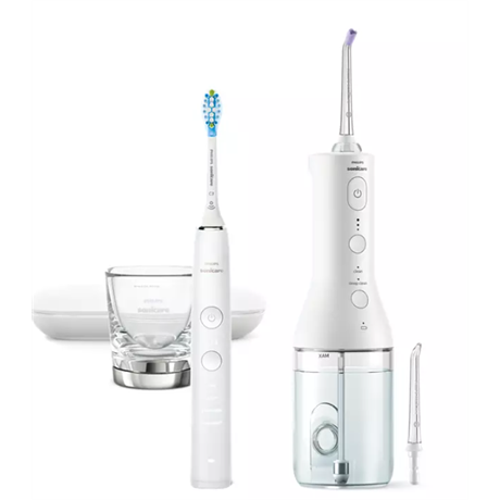 Philips HX3866/41 SONICARE DIAMONDCLEAN 9000 SZÓNIKUS ELEKTROMOS FOGKEFE ÉS FOGKÖZTISZTÍTÓ DUPLA CSOMAG, FEHÉR
