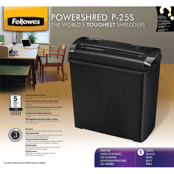 Fellowes 4701001 Powershred P-25 csík 5 lap iratmegsemmisítő Fellowes 4701001 Powershred P-25 csík 5 lap iratmegsemmisítő