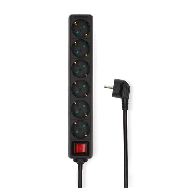 Nedis ESOC650F2BK 6 aljzatos kapcsolós 5 m 3680 W 16 A elosztó Nedis ESOC650F2BK 6 aljzatos kapcsolós 5 m 3680 W 16 A elosztó