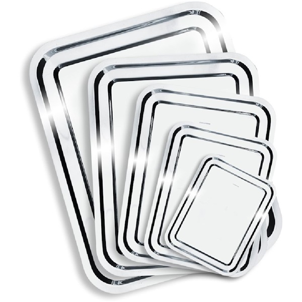 Tálca, szögletes, rozsdamentes acél, krómozott, 25 x 21cm Tálca, szögletes, rozsdamentes acél, krómozott, 25 x 21cm