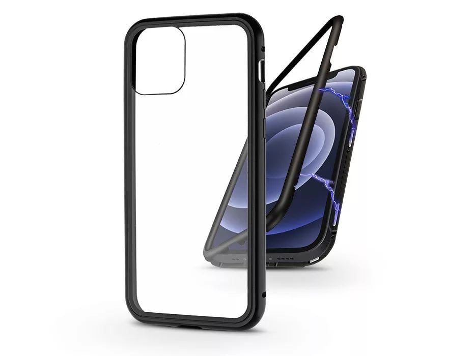Haffner Magneto Apple iPhone 12 Mini mágneses 2 részes hátlap előlapi üveg nélkül fekete (PT-5838)