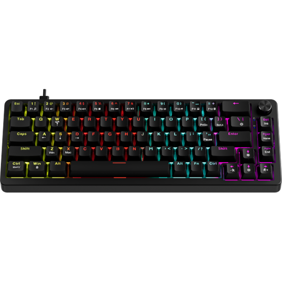 BILL MARVO Arma 67 vezetékes gaming billentyűzet - Fekete - US /TNT Peach linear/