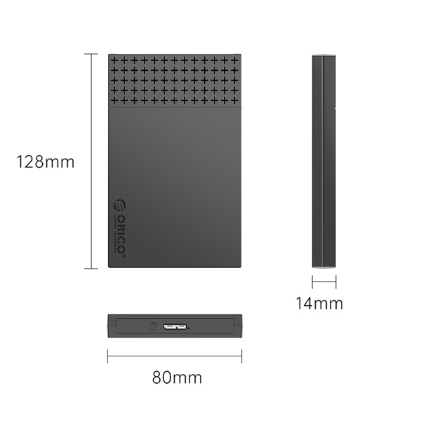 Orico 2526U3-V1-BK USB-A 3.0, Max. 7-9,5 mm 2.5" Külső HDD/SSD Ház Fekete Orico 2526U3-V1-BK USB-A 3.0, Max. 7-9,5 mm 2.5" Külső HDD/SSD Ház Fekete