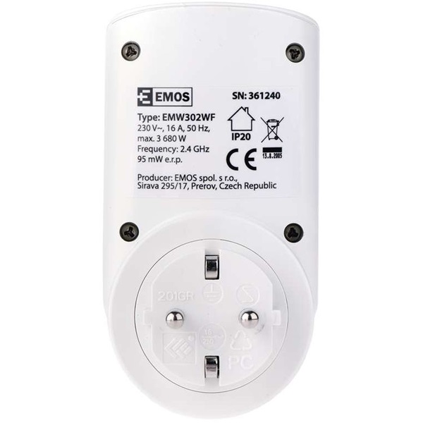 EMOS Wi-Fi okos aljzat idözítövel fehér (P5530)