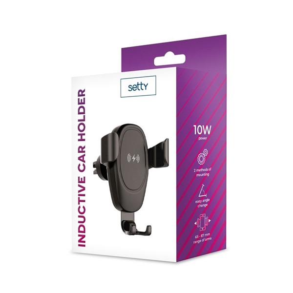Setty TF-0034 IUS-01 10W univerzális szellőzőrácsba illeszthető autós tartó és töltő