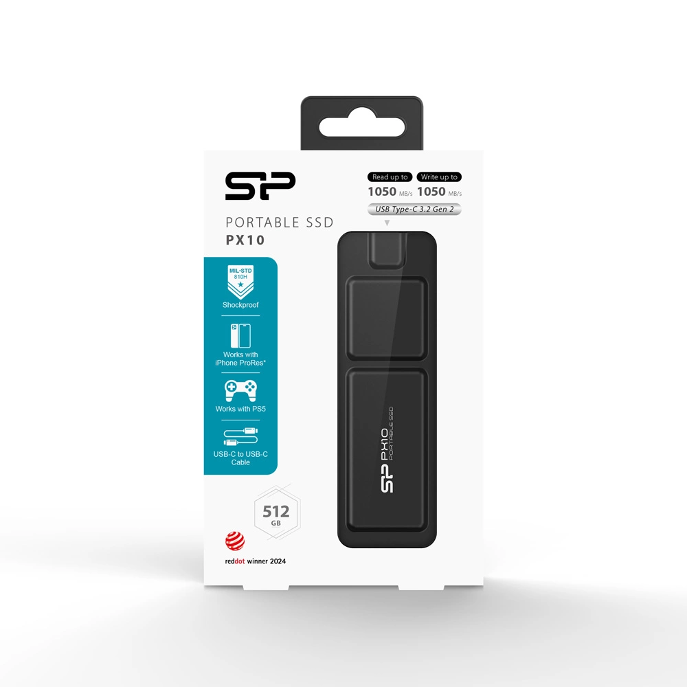Silicon Power SP512GBPSDPX10C 512GB PX10 PCIe USB 3.2 Gen 2 (Type-C)    külső SSD