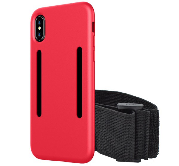 Szilikon telefonvédő (közepesen ütésálló + karpánt) PIROS [Apple iPhone XS 5.8]