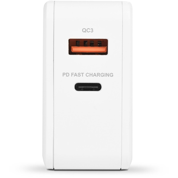Bluestork PW-BS-65-GAN-C-A-W USB-C USB-A 65W 1,8m kábel gyorstöltés Hálózati töltő Fehér Bluestork PW-BS-65-GAN-C-A-W USB-C USB-A 65W 1,8m kábel gyorstöltés Hálózati töltő Fehér