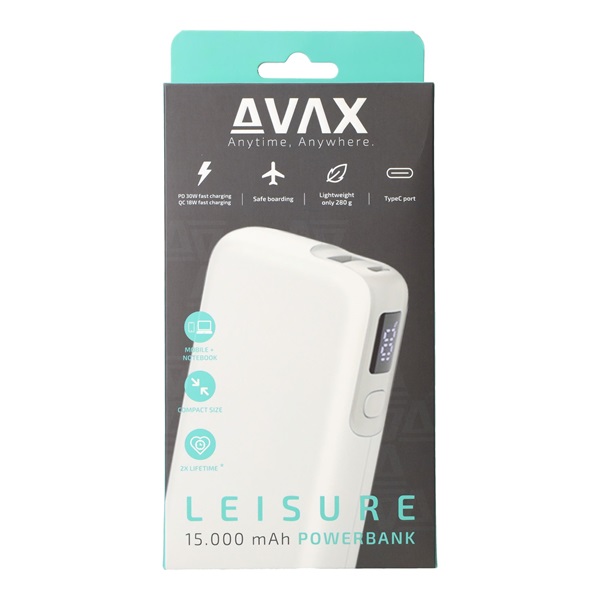 Avax PB106W Leisure 15000mAh fehér powerbank