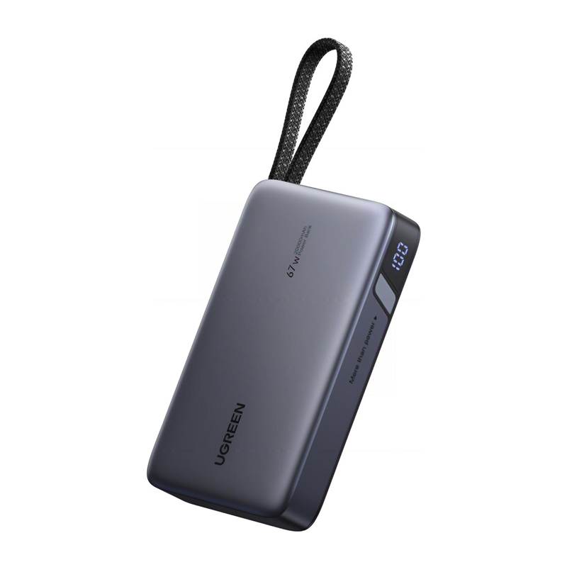Ugreen PB550 20000mAh  USB + USB-C  67W beépített kábel Power Bank Szürke