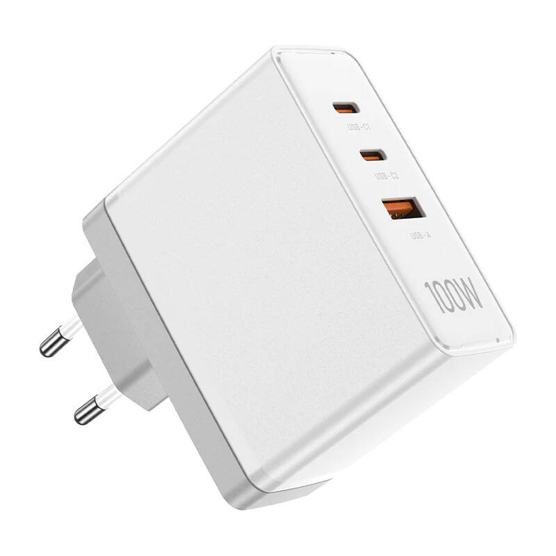 Wall charger, Vention, FEGW0-EU, 2xUSB-C, USB- A, 100W/100W/30W, GaN (white)