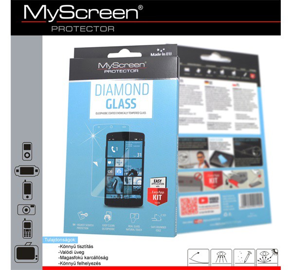 MYSCREEN DIAMOND GLASS képernyővédő üveg (extra karcálló, ütésálló, 0.33mm, 9H, NEM íves) ÁTLÁTSZÓ [LG K8 (K350n)]