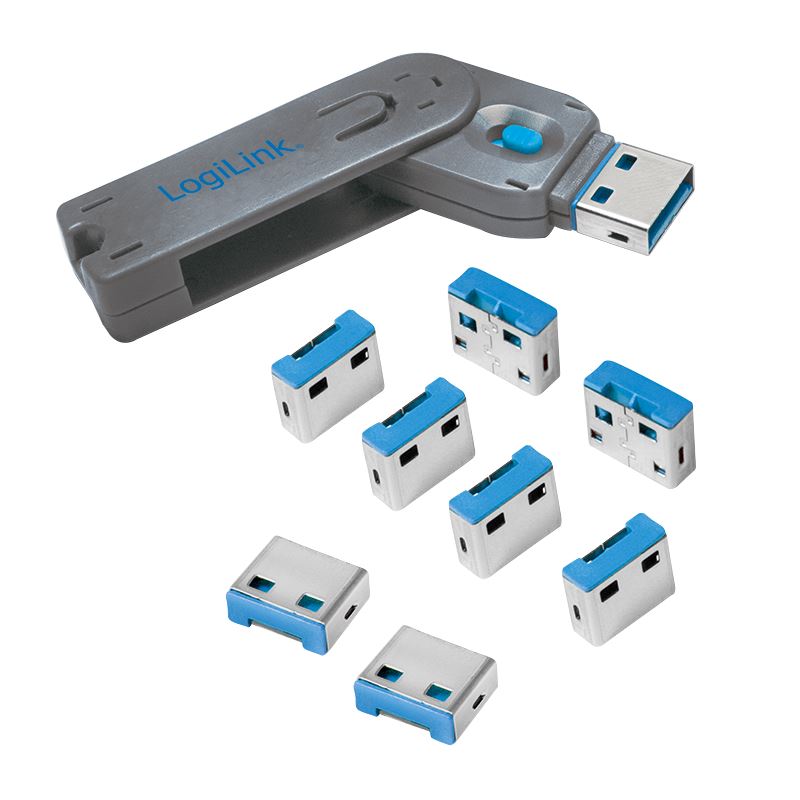 LogiLink USB port blokkoló kék (AU0045)