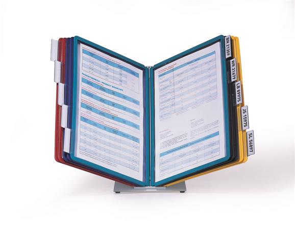 Durable Bemutatótábla tartó, asztali, 10 db bemutatótáblával,  "VARIO 10", vegyes szín (DB557000)