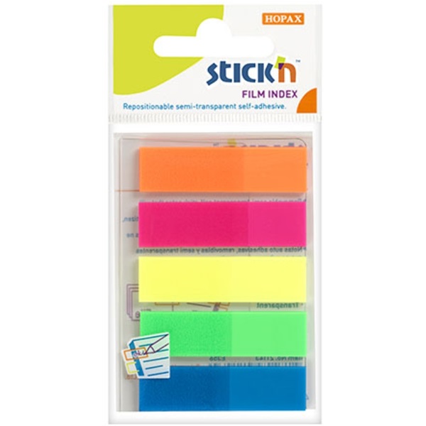 Stick`N 21050 45x12mm 5x25lapos neon oldaljelölő címke