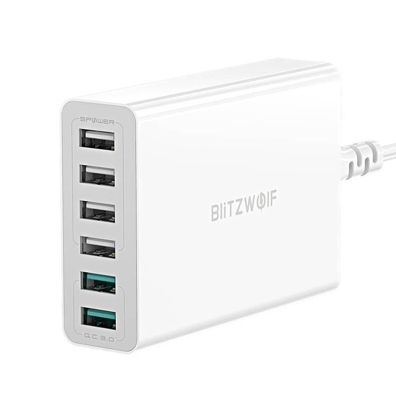 Blitzwolf BW-S15 6xUSB töltő QC 3.0, 60W fehér