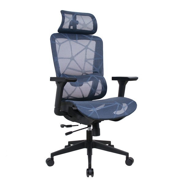 IRISOffice Helix kék ergonómikus, szövet-hálós irodai forgószék fej és háttámasszal