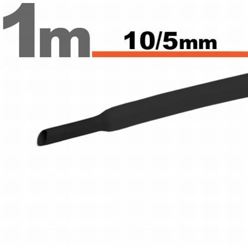 Zsugorcső 10mm / 5mm; 1m hosszú fekete (11023F)