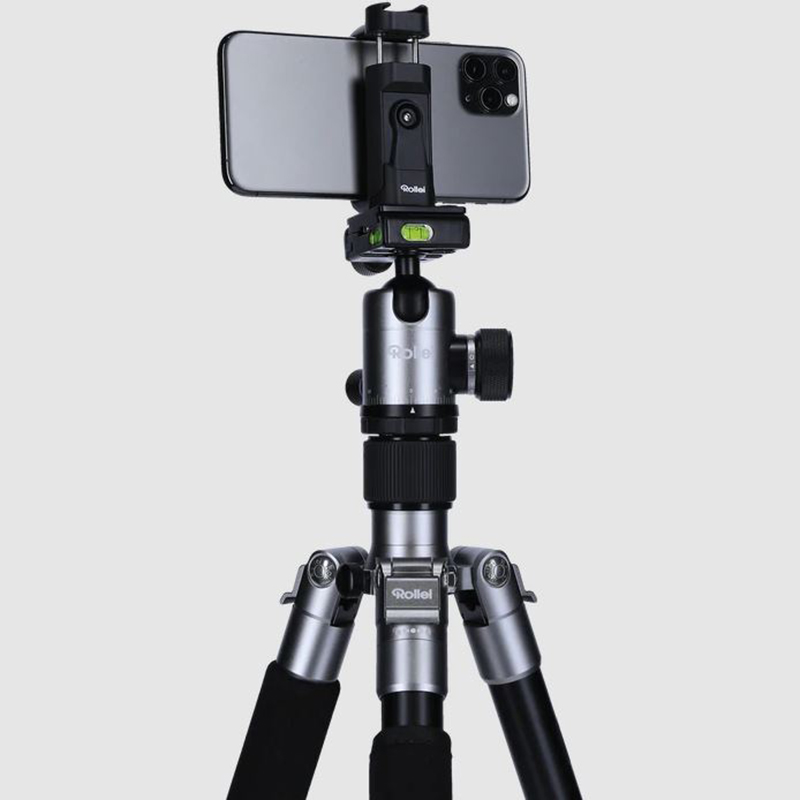 Rollei C5-i állvány + monopod + gömbfej + telefontartó adapter + táska, titánszürke