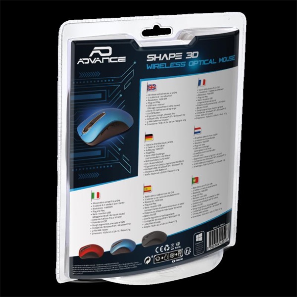 Advance  SHAPE 3D Egér vezeték nélküli  kék 